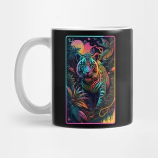 Abstract Tiger In Neon Jungle Mug